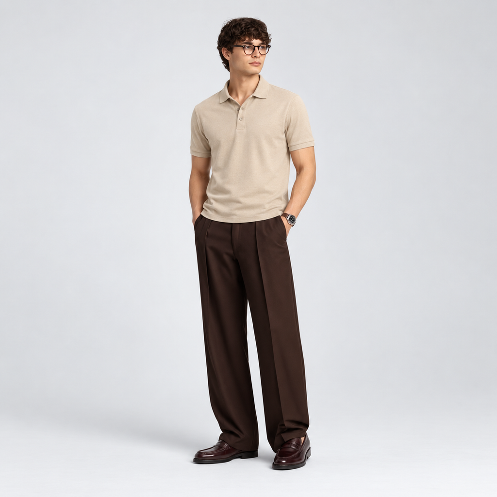 The Florence Polo – Oat Beige