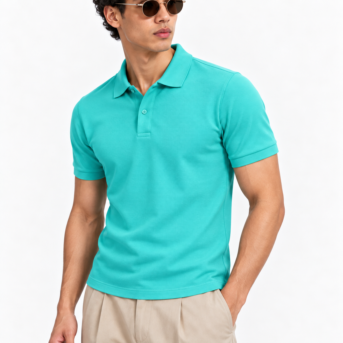 The Santorini Polo – Aqua Blue