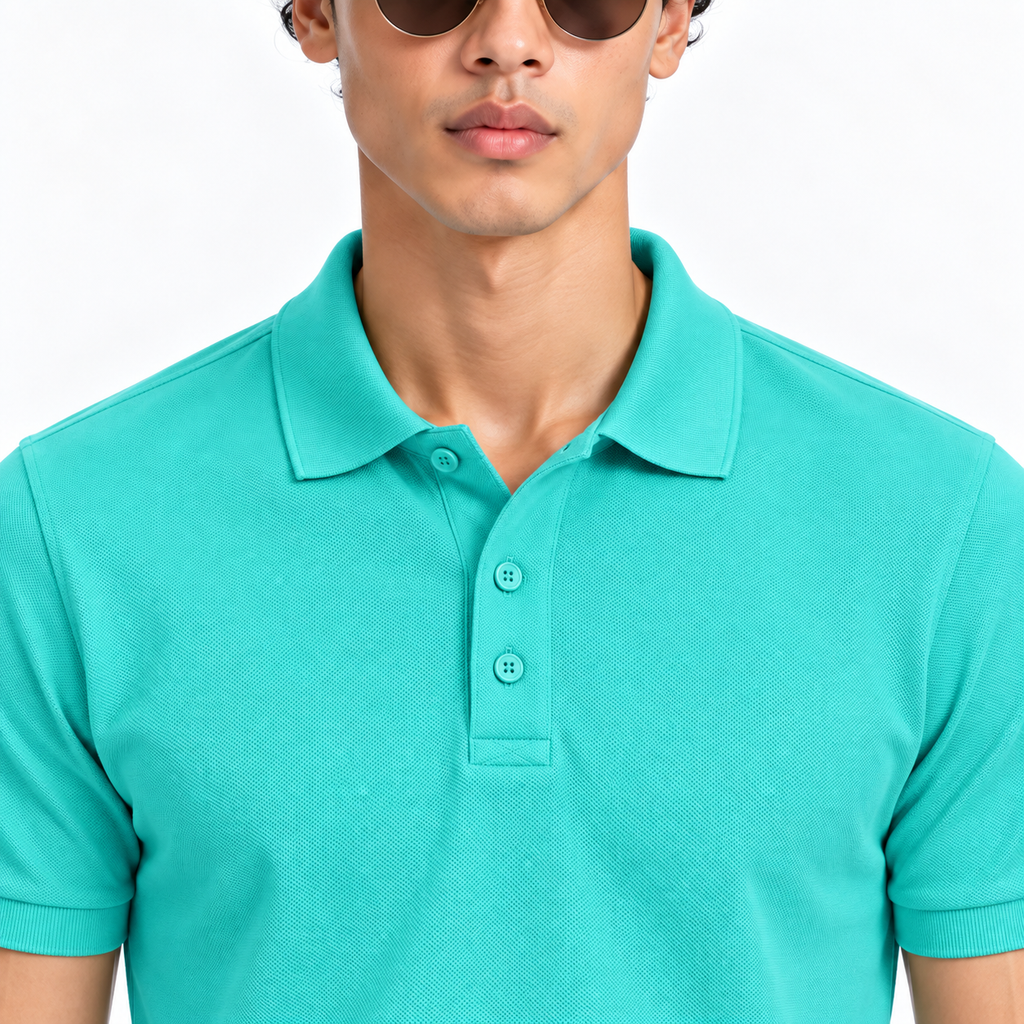 The Santorini Polo – Aqua Blue
