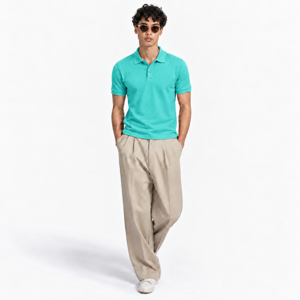The Santorini Polo – Aqua Blue