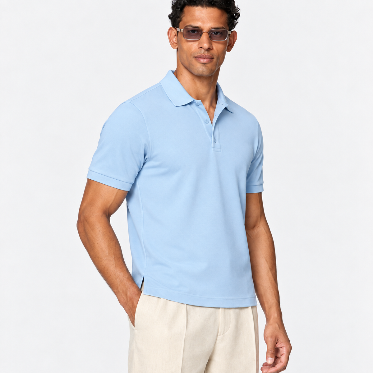 The Como Polo – Sky Blue