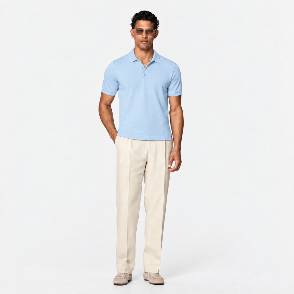 The Como Polo – Sky Blue