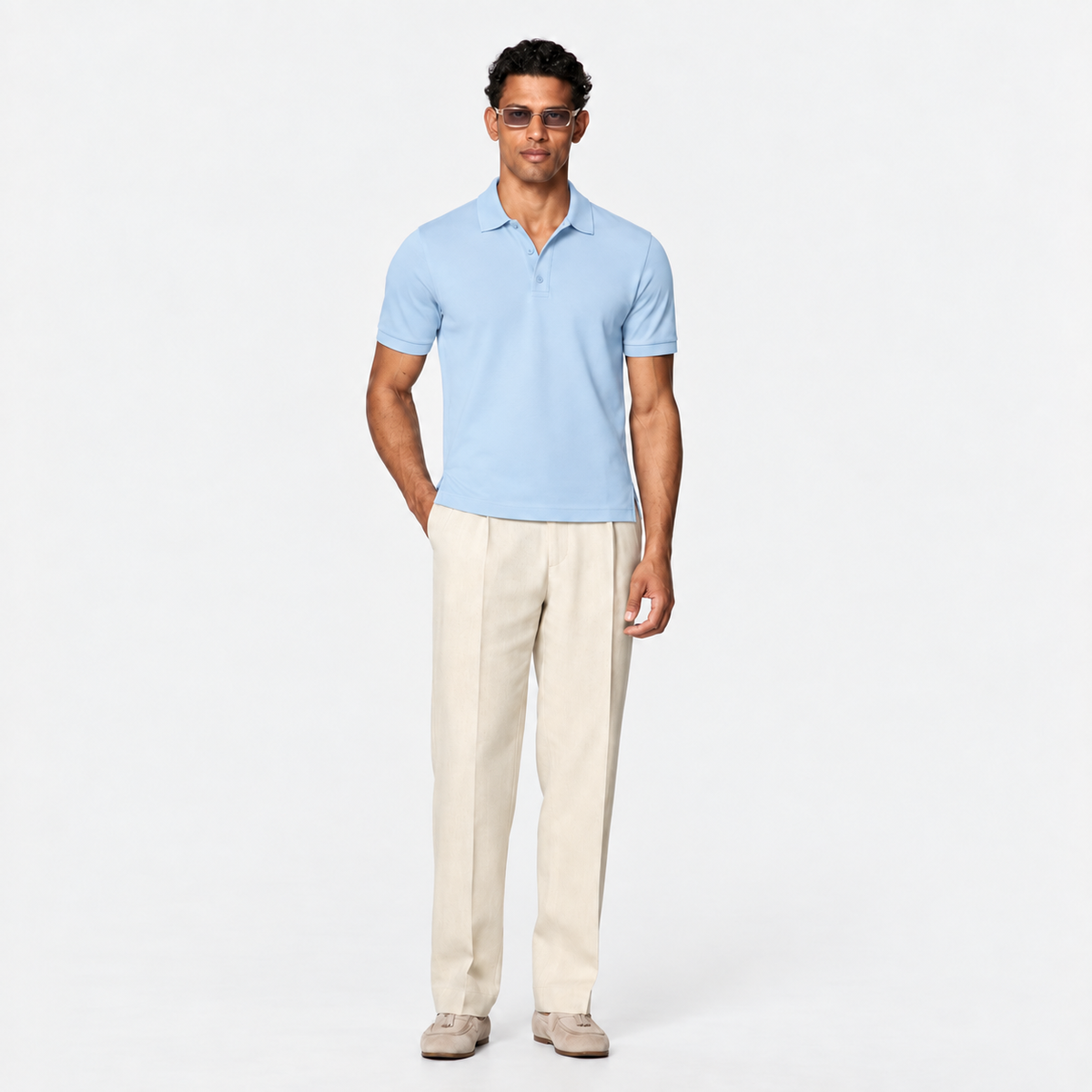 The Como Polo – Sky Blue